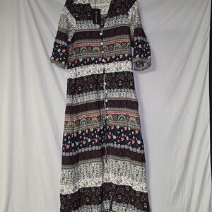 Size Small Bohemian Multicolor Maxi Dress NWT R. viomios